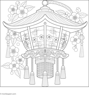 Japanese Lantern Coloring Page – fun and educational printable for children