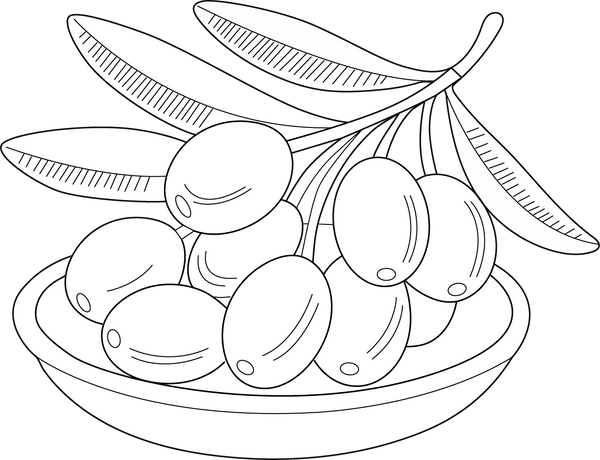 Olives coloring page – fun and educational printable for children