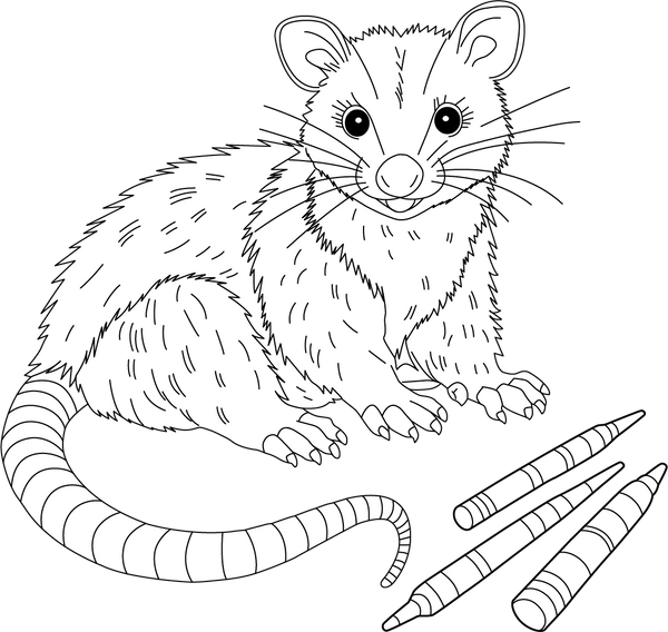 Opossum coloring page – fun and educational printable for children