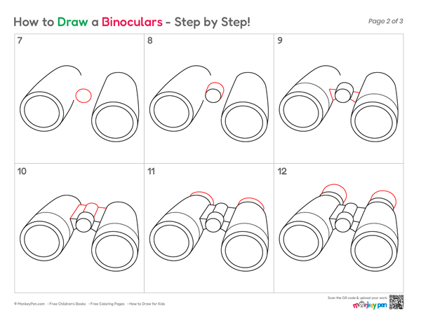 Cute binoculars illustration for kids