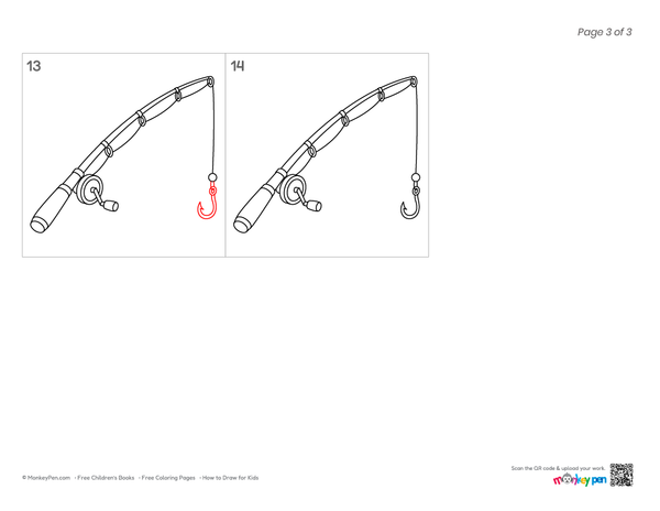 Simple fishing pole drawing for beginners