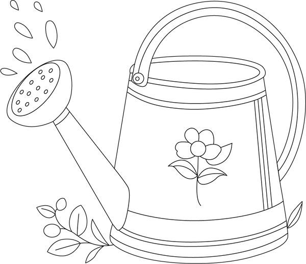 Watering Can coloring page – fun and educational printable for children