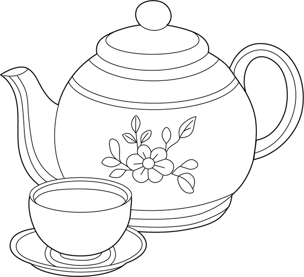 Teapot coloring page – fun and educational printable for children