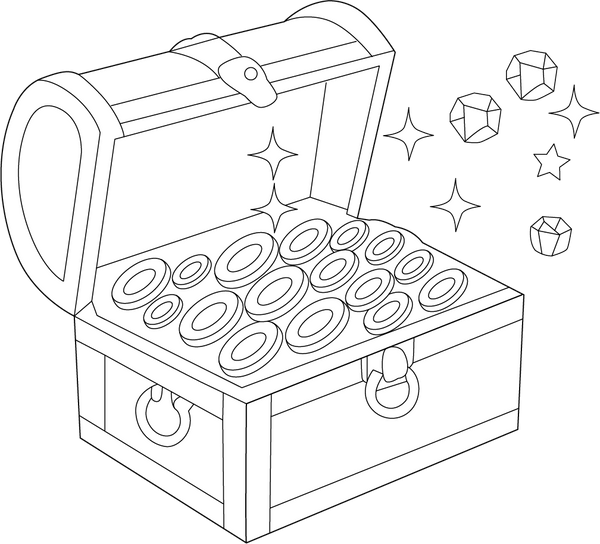 Treasure Chest coloring page – fun and educational printable for children