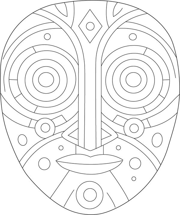 Tribal Mask coloring page – fun and educational printable for children