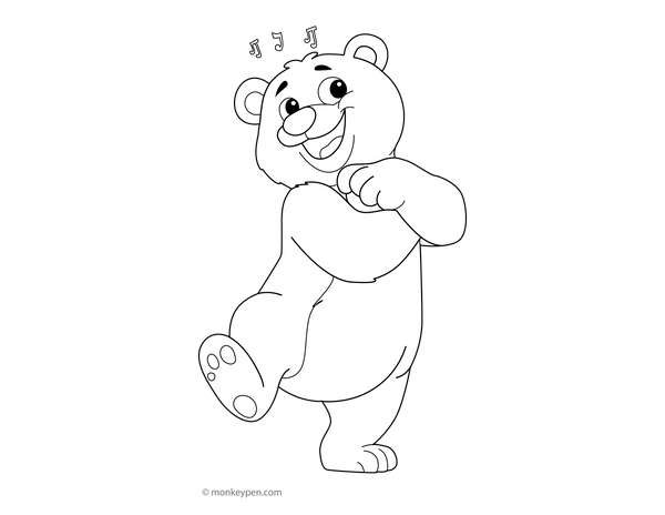 Dancing Bear Coloring Page