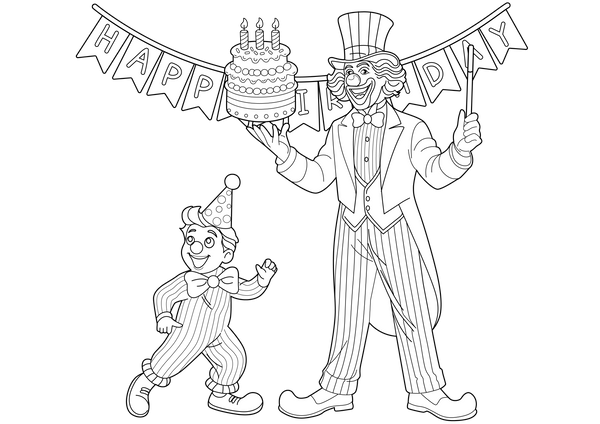 Clown And Magician coloring page – fun and educational printable for children