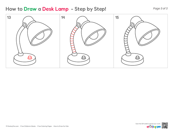 Simple desk lamp artwork for children