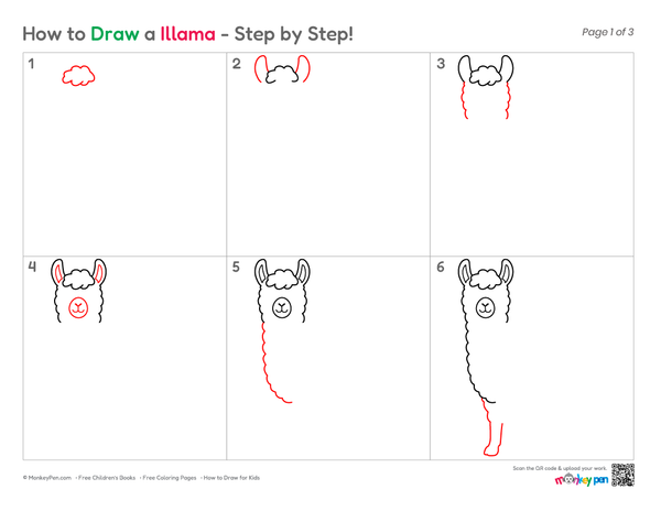 How to Draw a Llama – Simple Step-by-Step Animal Drawing for Kids