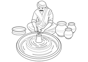 Indian Pottery Making  coloring page – fun and educational printable for children