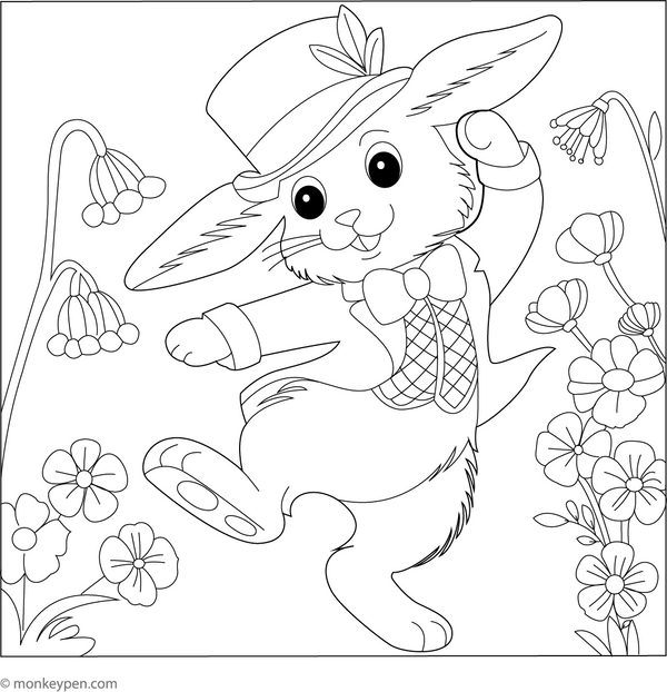 Downloadable Rabbit Coloring Book