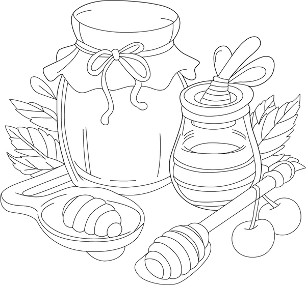 Honey coloring page – fun and educational printable for children