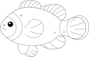 Clown Fish coloring page – printable aquatic animal art for kids