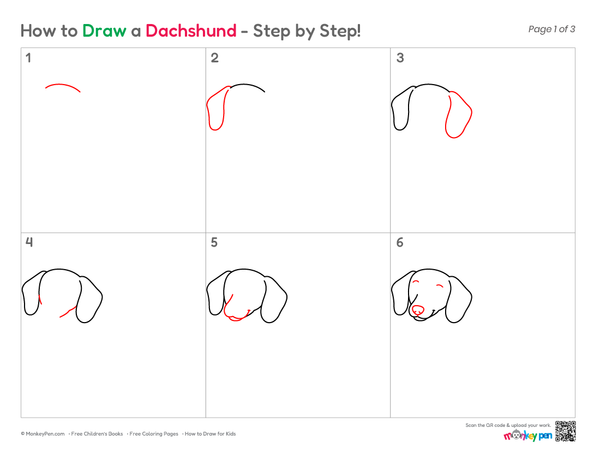 How to Draw a Dachshund – Step-by-Step Dog Drawing for Kids