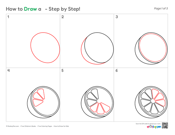 How to Draw a Lemon – Easy Step-by-Step Fruit Drawing for Kids