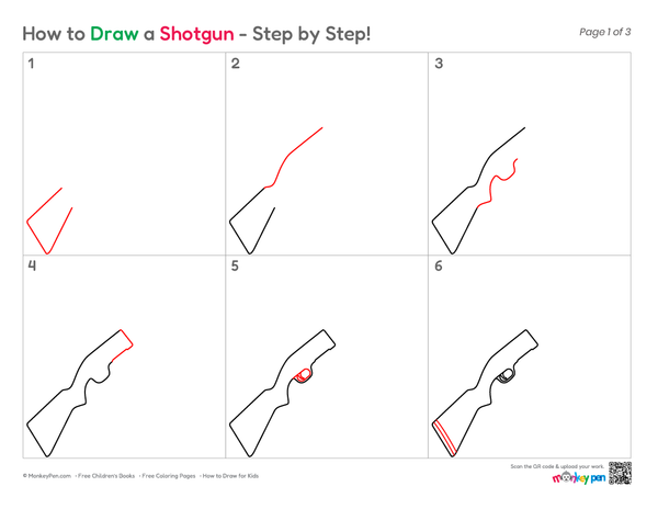 How to Draw a Shotgun – Easy Step-by-Step Object Drawing for Kids