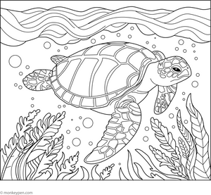 Leatherback Sea Turtle Coloring Page