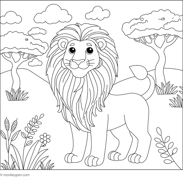 Printable Lion Coloring Book