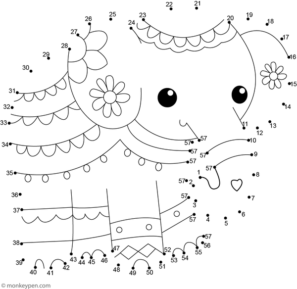 A beautifully decorated elephant with patterned ornaments appears as children connect the numbered dots in this cultural art activity.