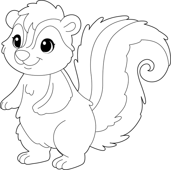 Skunk coloring page – fun and educational printable for children