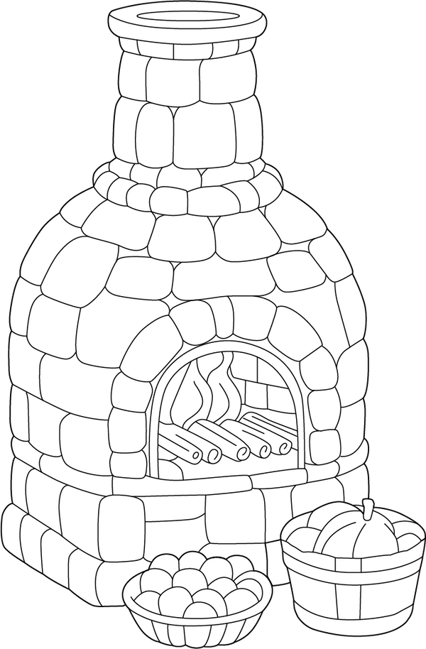Traditional Oven coloring page – fun and educational printable for children
