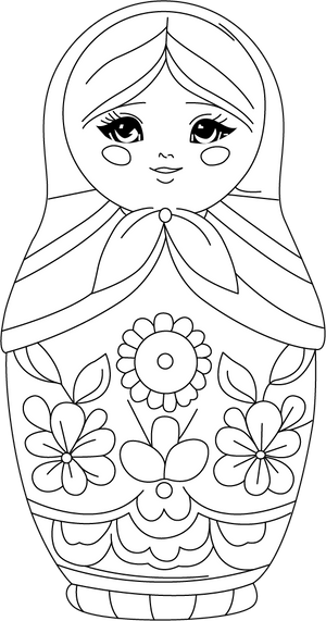 Russian Traditional Babushka Doll coloring page – fun and educational printable for children