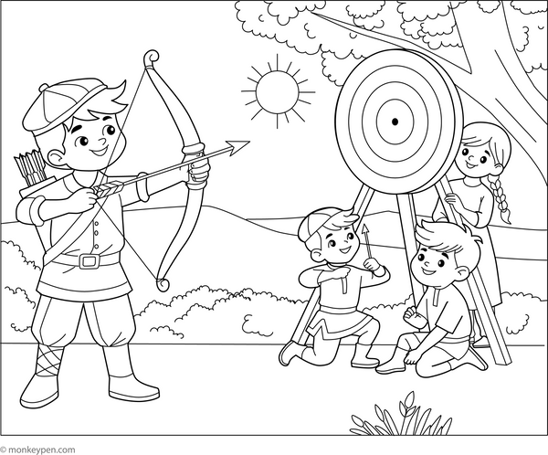 Archery Coloring Page