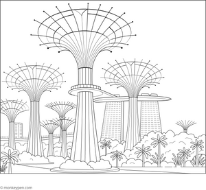 Gardens by the Bay Coloring Page – fun and educational printable for children