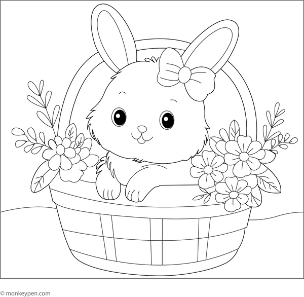 Downloadable Rabbit Coloring Book