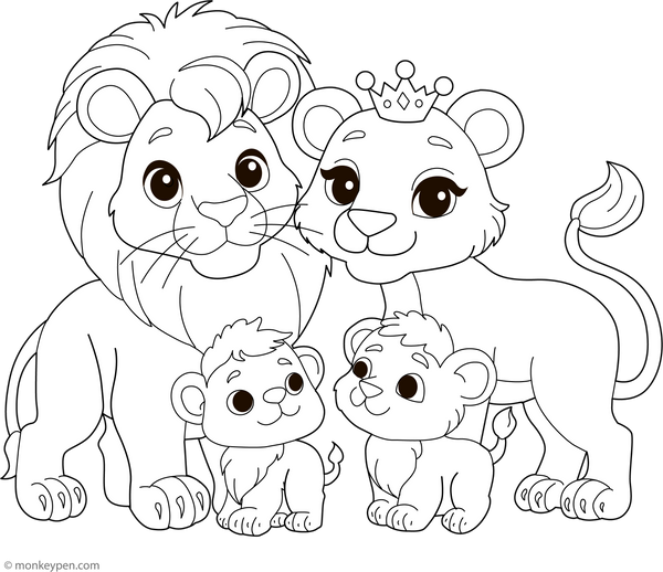 Printable Lion Coloring Book