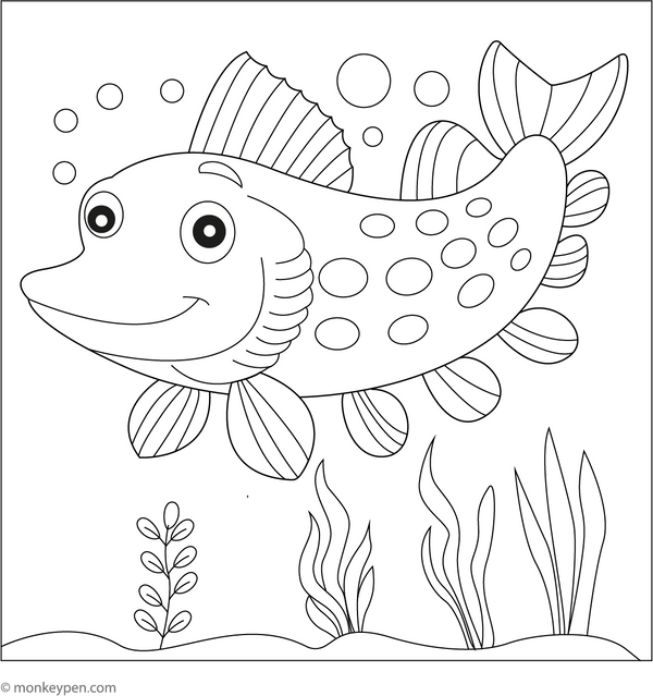 Pike Fish Coloring Page