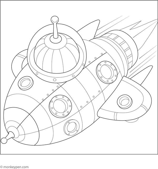 Spaceship Coloring Page