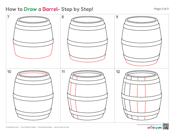 Simple barrel sketch for kids
