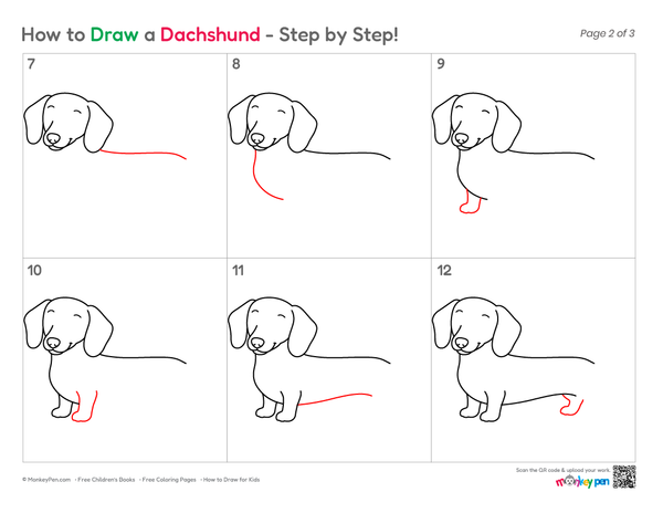 How to Draw a Dachshund – Step-by-Step Dog Drawing for Kids