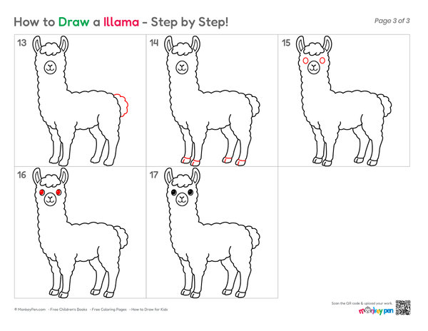 How to Draw a Llama – Simple Step-by-Step Animal Drawing for Kids
