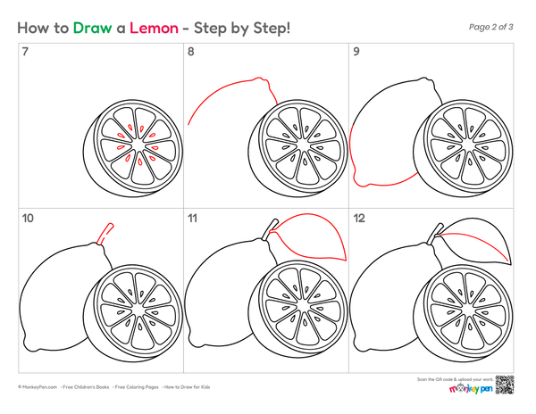 How to Draw a Lemon – Easy Step-by-Step Fruit Drawing for Kids