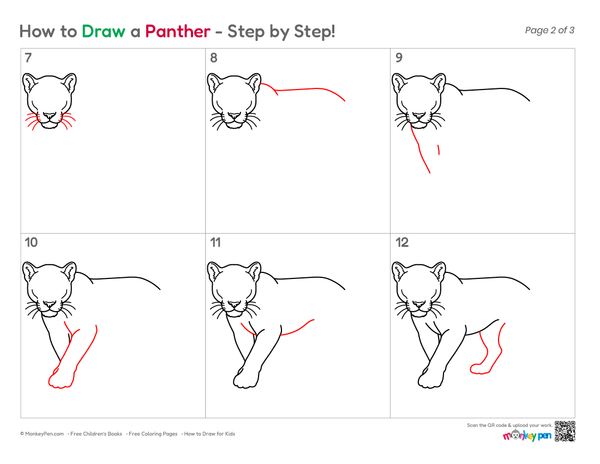 How to Draw a Panther – Easy Step-by-Step Wild Animal Drawing for Kids