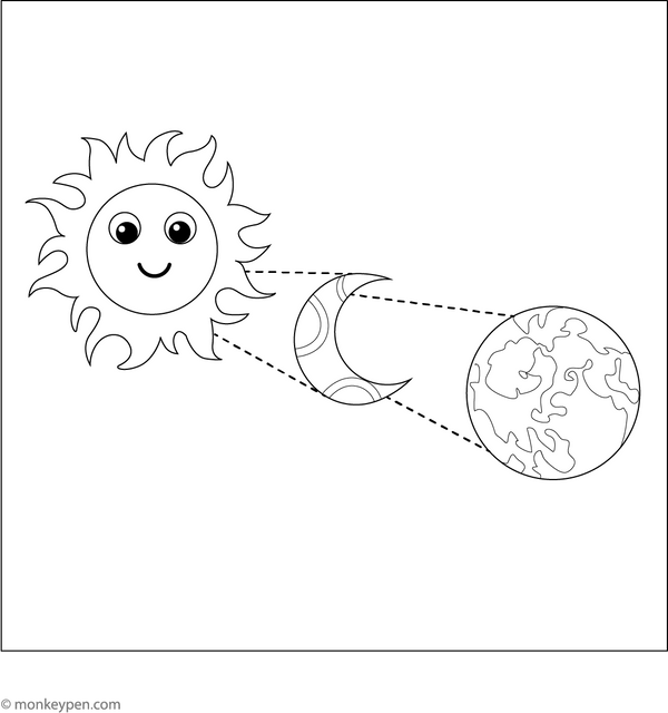 Solar Eclipse Coloring Page