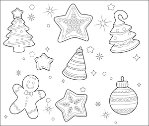 Christmas Cookies Coloring Page – fun and educational printable for children