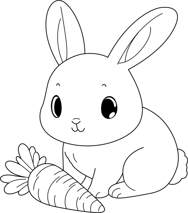 Rabbit Bunny coloring page – fun and educational printable for children