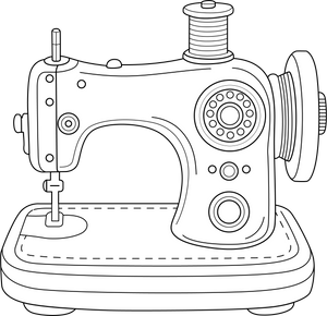 Sewing Machine coloring page – fun and educational printable for children