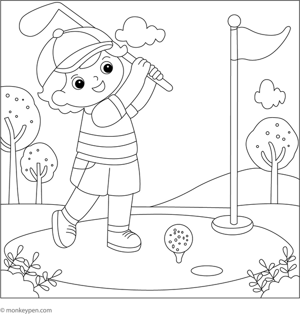Golf Coloring Page – fun and educational printable for children