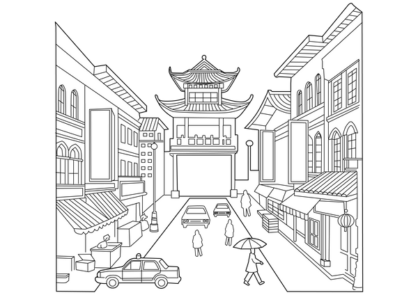 Chinese Coloring Book -Downloadable PDF