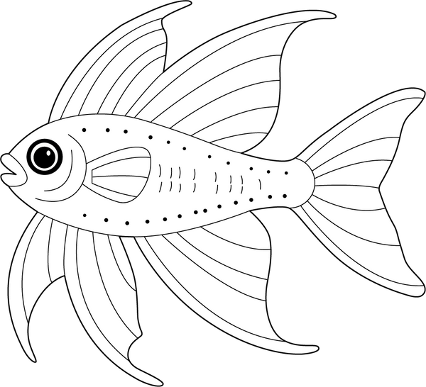 Flying fish coloring page – printable aquatic animal art for kids