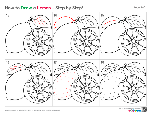 How to Draw a Lemon – Easy Step-by-Step Fruit Drawing for Kids