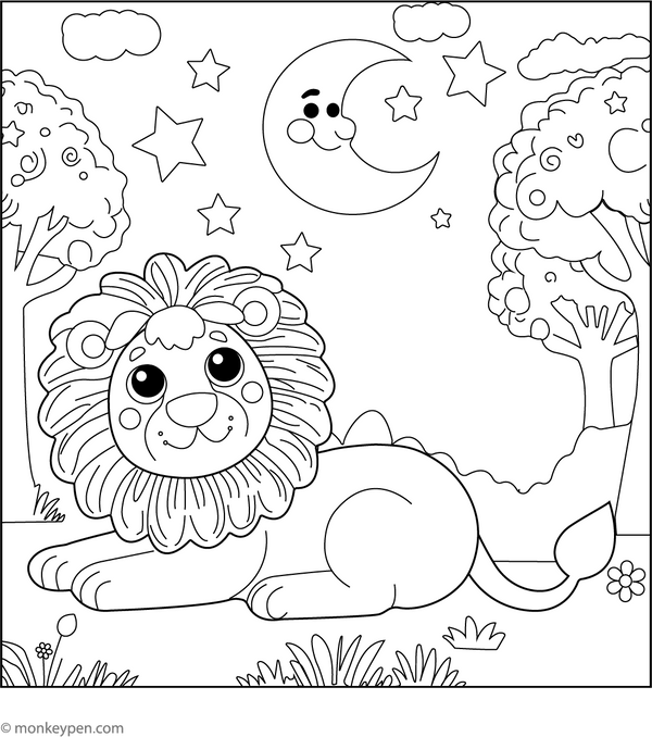 Printable Lion Coloring Book