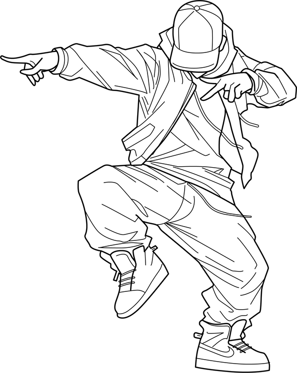 Hip Hop Dance coloring page – fun and educational printable for children