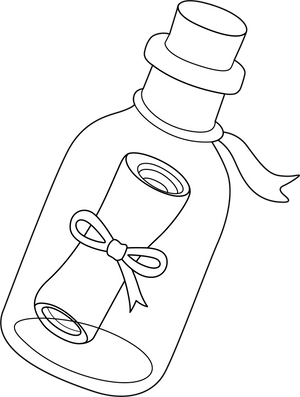Bottle With Letter coloring page – fun and educational printable for children