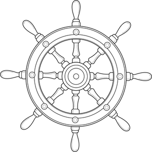 Rudder Ship Steering Wheel coloring page – fun and educational printable for children