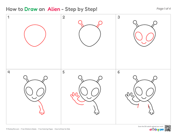 How to Draw an Alien – Step-by-Step Space Character Drawing for Kids